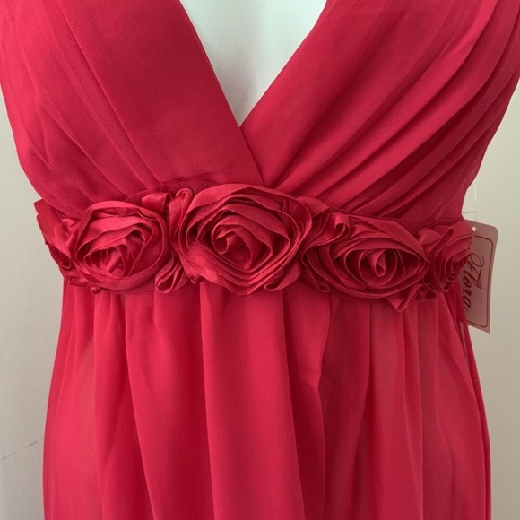 Flora Nikrooz Women’s Size S Crimson Red Long Empire Waist Nightgown - Picture 8 of 9